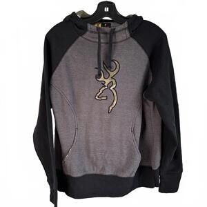 Browning Men's Black & Grey Hoodie Embroided Logo- XL